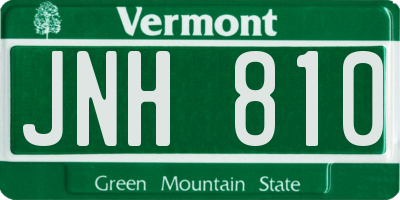 VT license plate JNH810