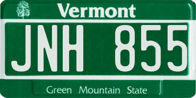 VT license plate JNH855
