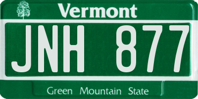 VT license plate JNH877