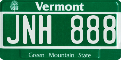 VT license plate JNH888