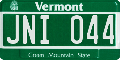 VT license plate JNI044
