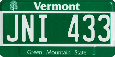 VT license plate JNI433