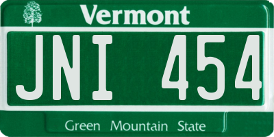 VT license plate JNI454