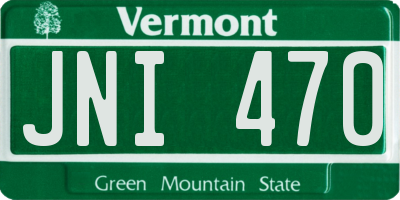 VT license plate JNI470