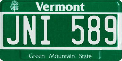 VT license plate JNI589