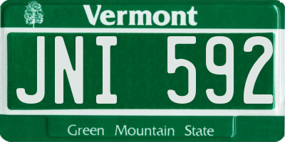 VT license plate JNI592