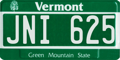 VT license plate JNI625