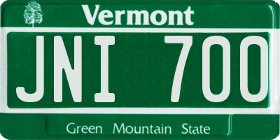 VT license plate JNI700