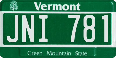 VT license plate JNI781