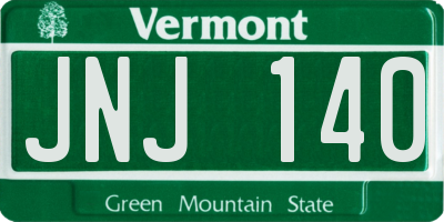 VT license plate JNJ140