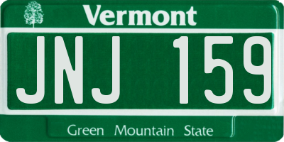 VT license plate JNJ159