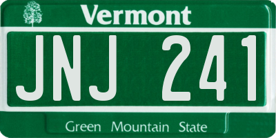 VT license plate JNJ241