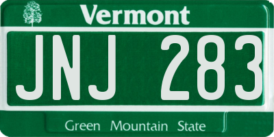 VT license plate JNJ283