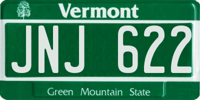 VT license plate JNJ622
