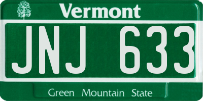 VT license plate JNJ633