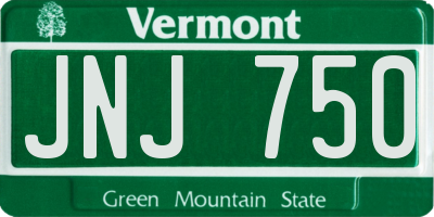 VT license plate JNJ750