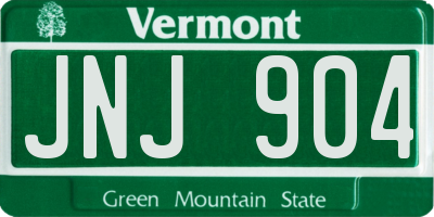 VT license plate JNJ904