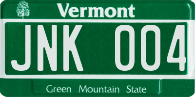 VT license plate JNK004