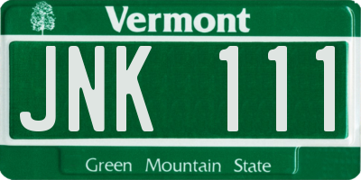 VT license plate JNK111