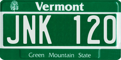 VT license plate JNK120