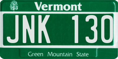 VT license plate JNK130