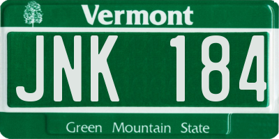 VT license plate JNK184