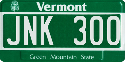 VT license plate JNK300