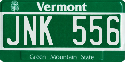 VT license plate JNK556