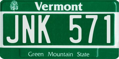 VT license plate JNK571