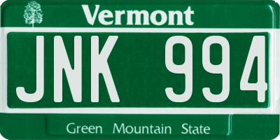 VT license plate JNK994
