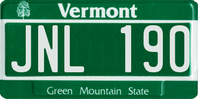 VT license plate JNL190