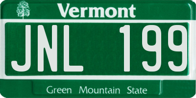 VT license plate JNL199