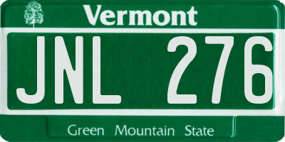 VT license plate JNL276