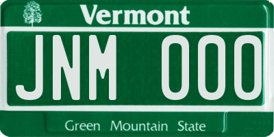 VT license plate JNM000