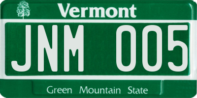 VT license plate JNM005