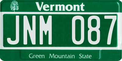 VT license plate JNM087