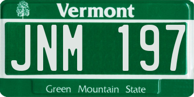 VT license plate JNM197