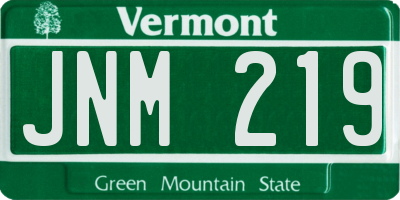 VT license plate JNM219