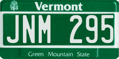 VT license plate JNM295