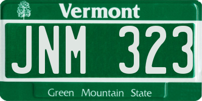 VT license plate JNM323