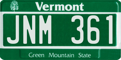 VT license plate JNM361