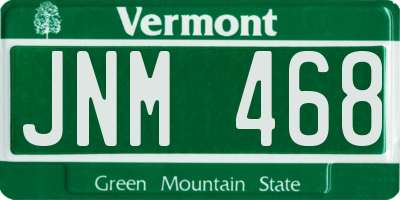 VT license plate JNM468