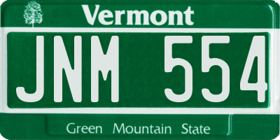 VT license plate JNM554