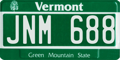 VT license plate JNM688