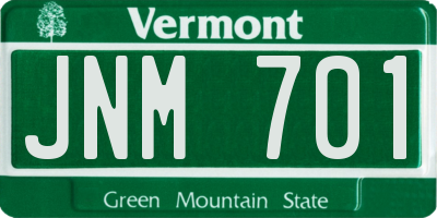 VT license plate JNM701