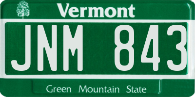 VT license plate JNM843