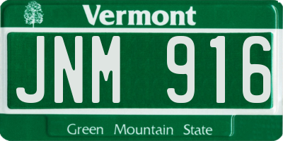 VT license plate JNM916