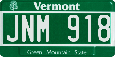 VT license plate JNM918
