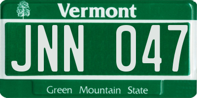 VT license plate JNN047