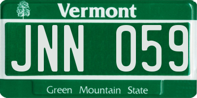 VT license plate JNN059